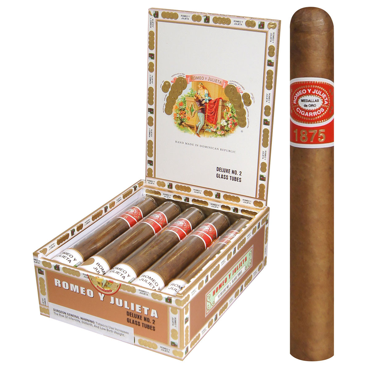Romeo Y Julieta 1875 Deluxe No. 2 Glass Tube Cigar - CUBAN CRAFTERS