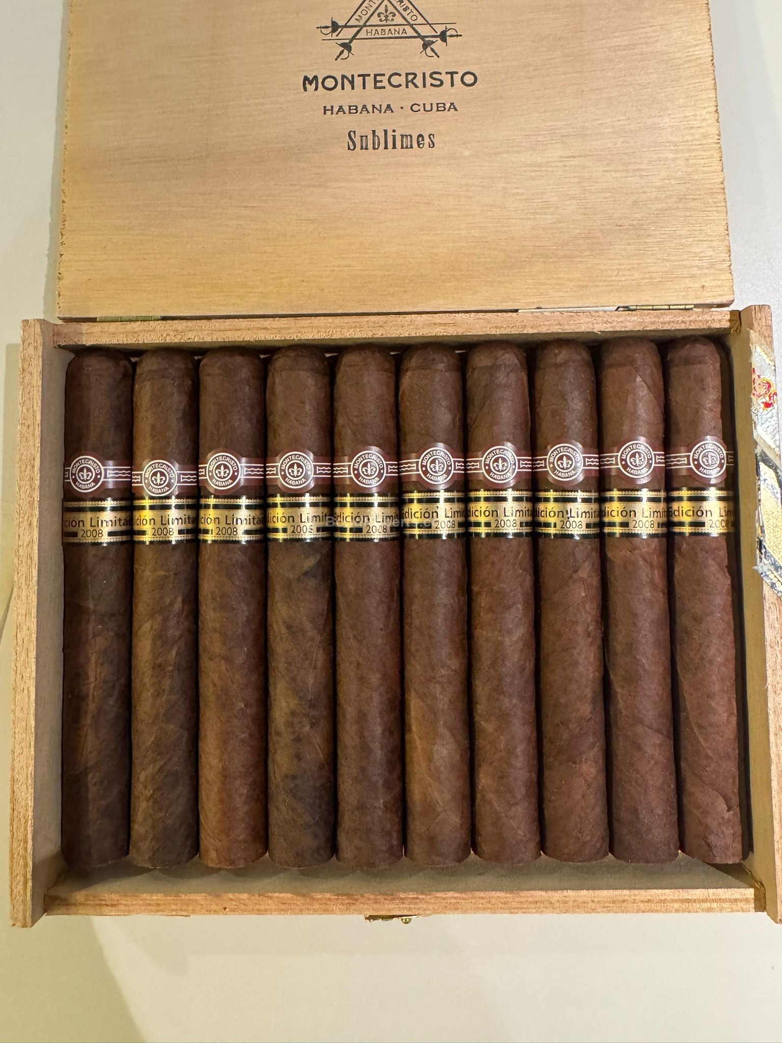 Montecristo Sublimes Edición Limitada 2008 Semi Boite Nature Box of 10 ...