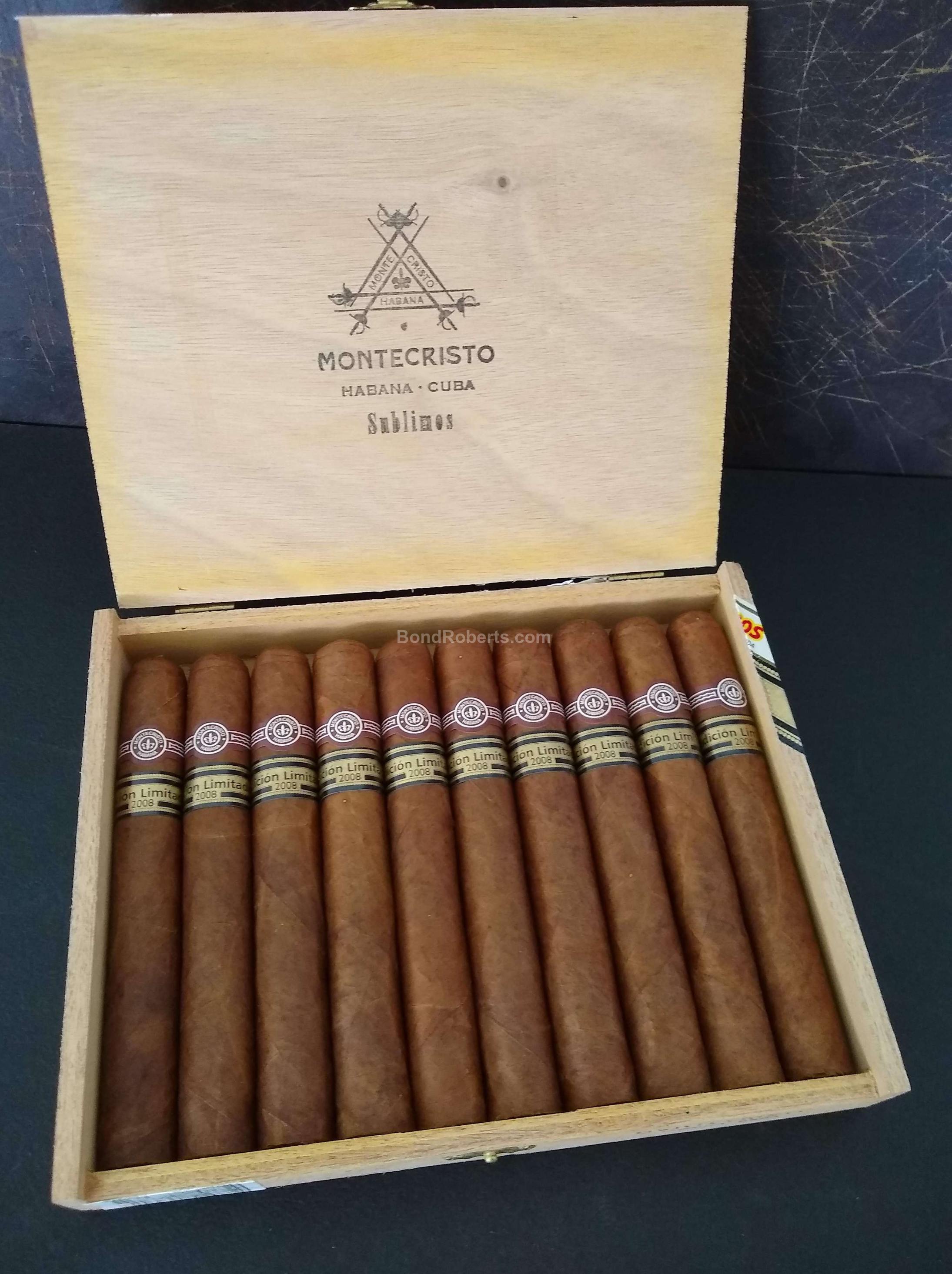 Montecristo Sublimes Edición Limitada 2008 Semi Boite Nature Box of 10 ...