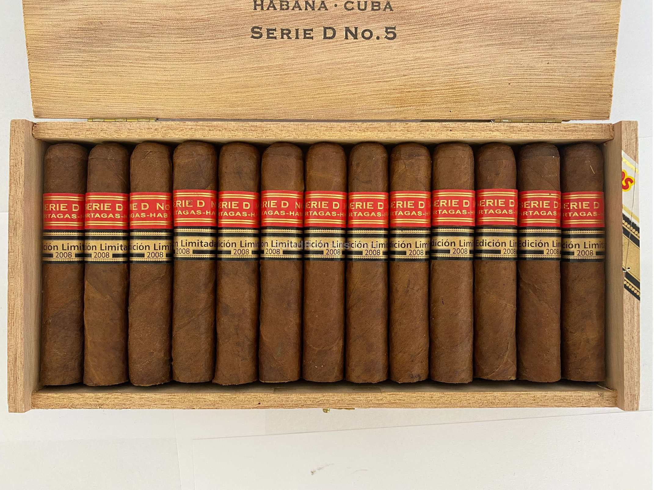 Partagás Serie D No.5 Edición Limitada 2008 Semi Boite Nature Box of 25 ...