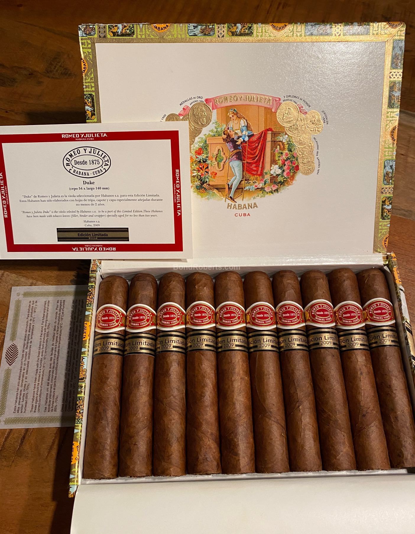 Romeo y Julieta Dukes Edición Limitada 2009 Dress Box of 10 cigars 7420