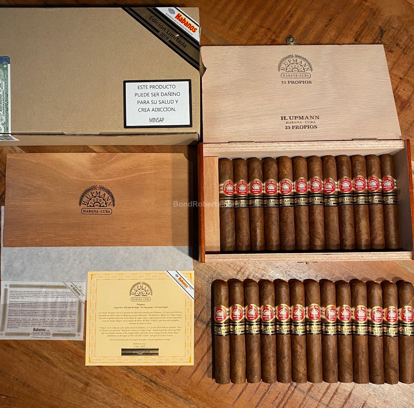 H. Upmann Propios Edición Limitada 2019 Varnished semi boîte nature box ...